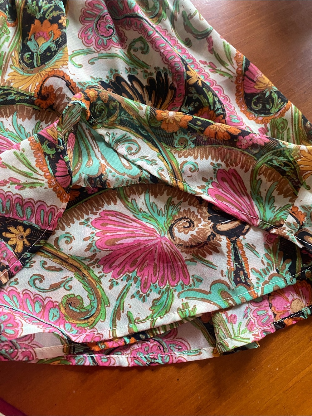 NWT Show Me Your MuMu Rowdy Ladies Green Pink Paisley Jumpsuit Romper Sz M - Picture 10 of 14